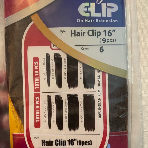 Remi 16” brunette #6 clip in hair extensions - 2 packs - Picture 4 of 4